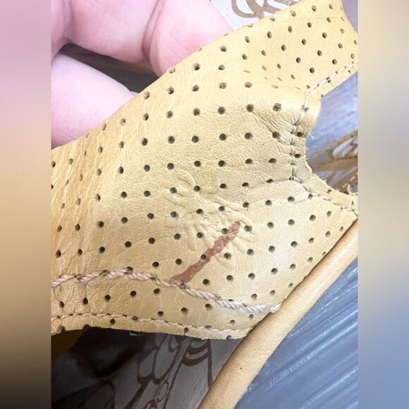 Fly London Ylva Platform Wedge Sandals Leather Yellow chunky heel comfy 40 9/9.5 - Picture 9 of 9